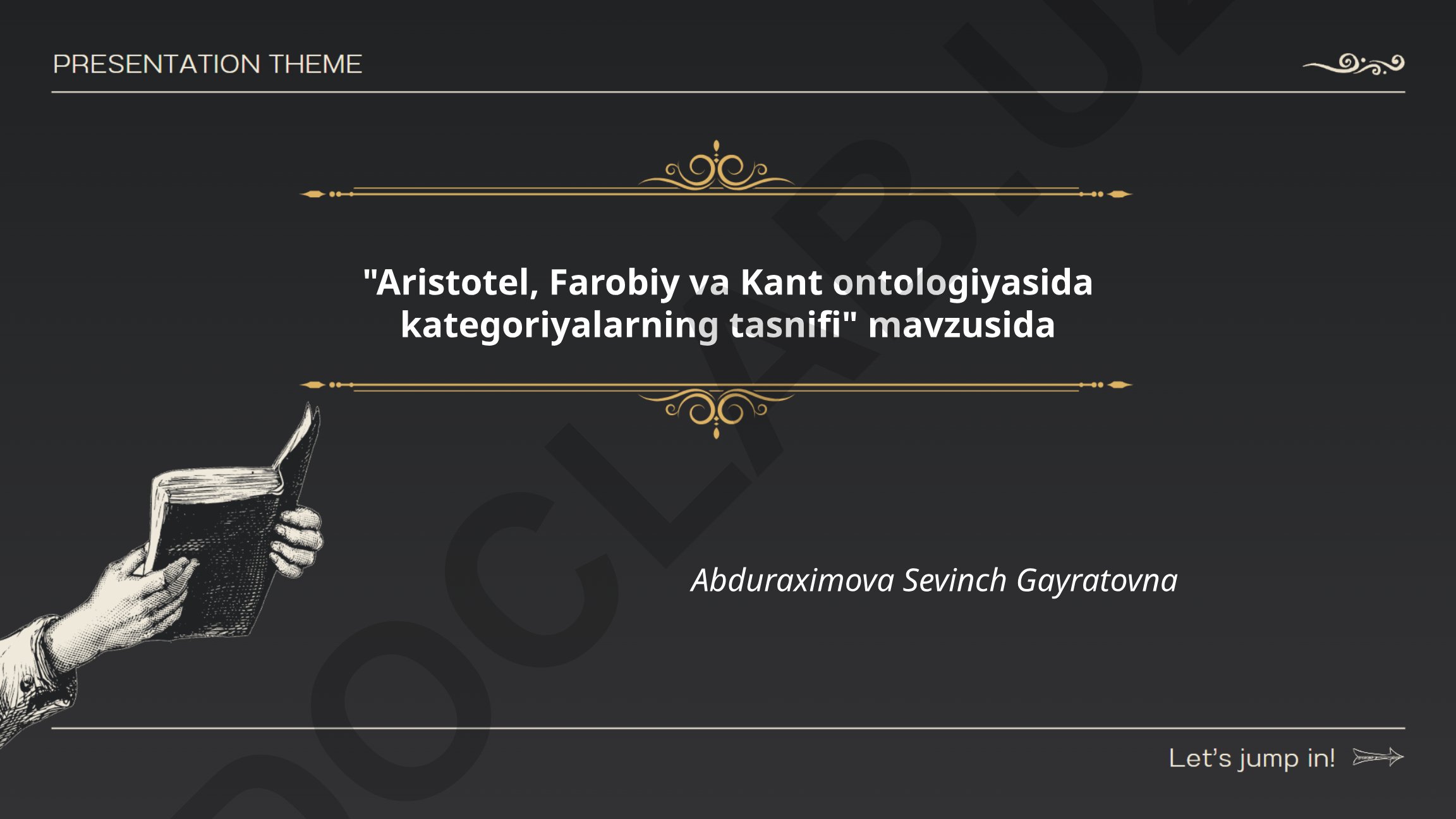 Aristotel, Farobiy va Kant ontologiyasida kategoriyalarning tasnifi