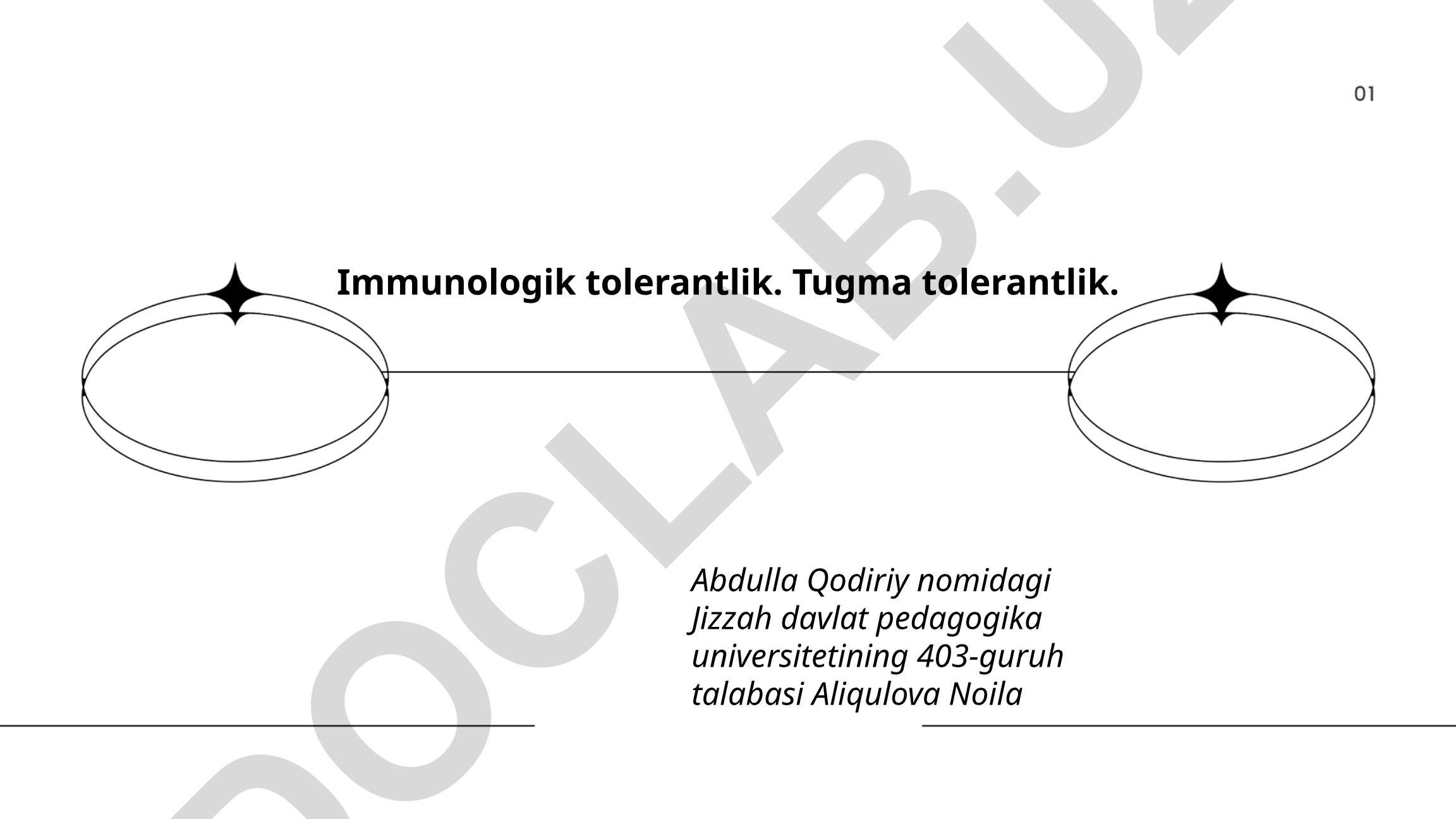 Immunologik tolerantlik tushunchasi va autoimmun kasalliklar