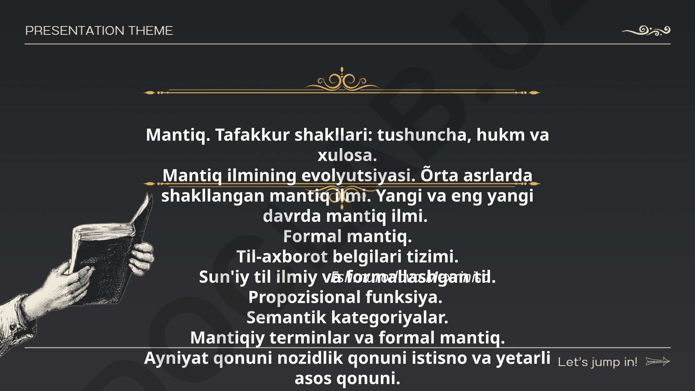 Mantiq ilmi: tafakkur shakllari va evolyutsiyasi