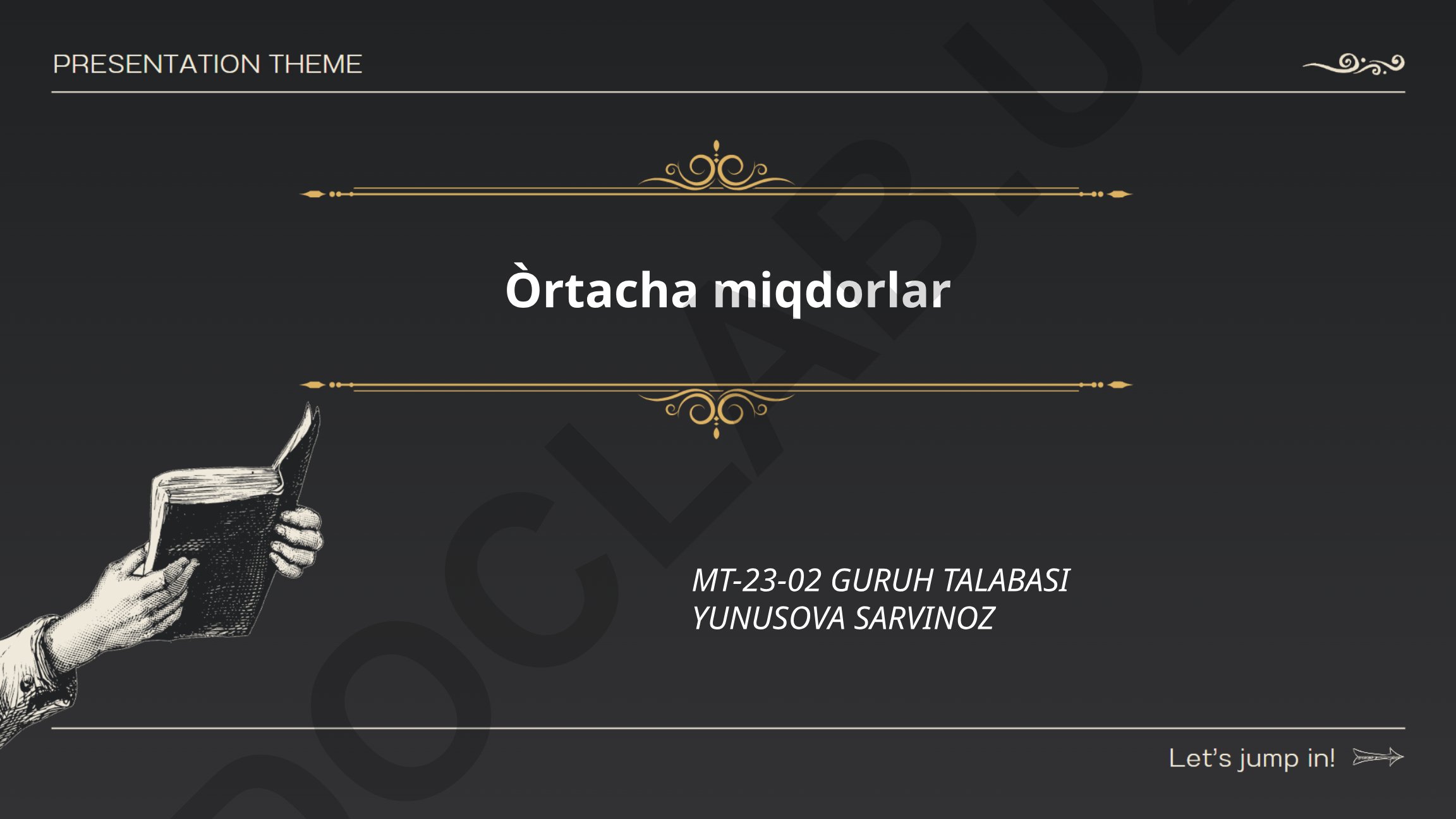 O'rtacha miqdorlar: arifmetik va geometrik o'rtachalar