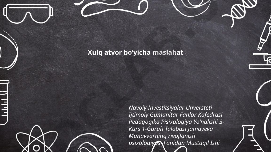 Bolalar va o'spirinlarda xulq atvorini tuzatish bo'yicha maslahatlar