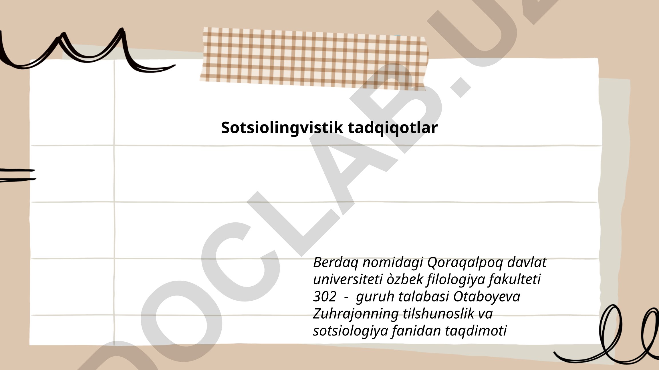 Sotsiolingvistik tadqiqotlar