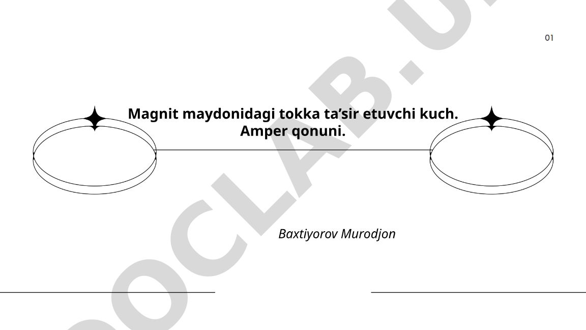 Magnit maydonidagi tokka ta'sir etuvchi kuch va Amper qonuni