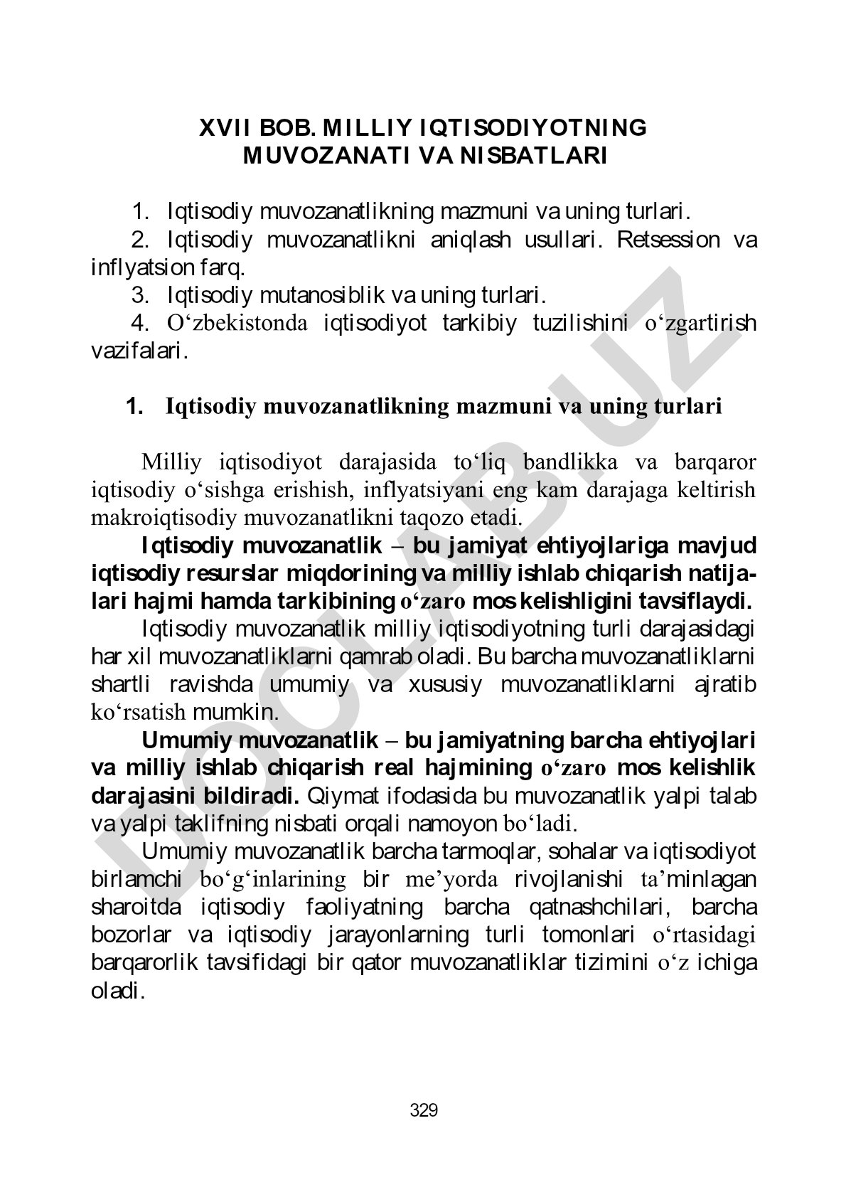 Milliy iqtisodiyotning muvozanati va nisbatlari