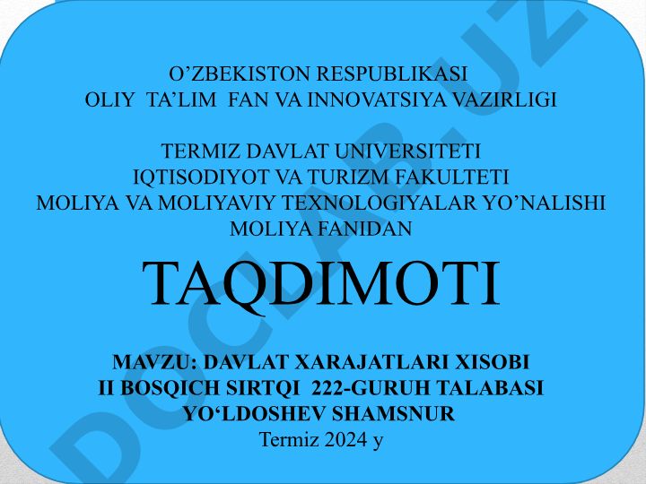 Davlat xarajatlari xisobi