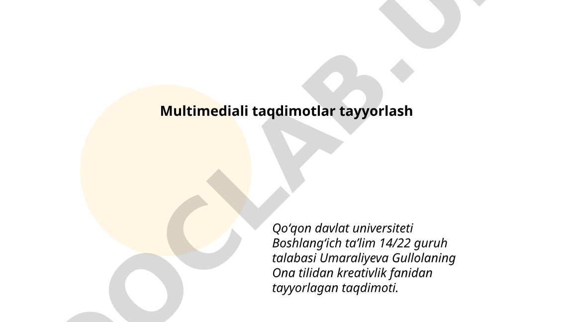 Multimediali taqdimotlar tushunchasi va turlari