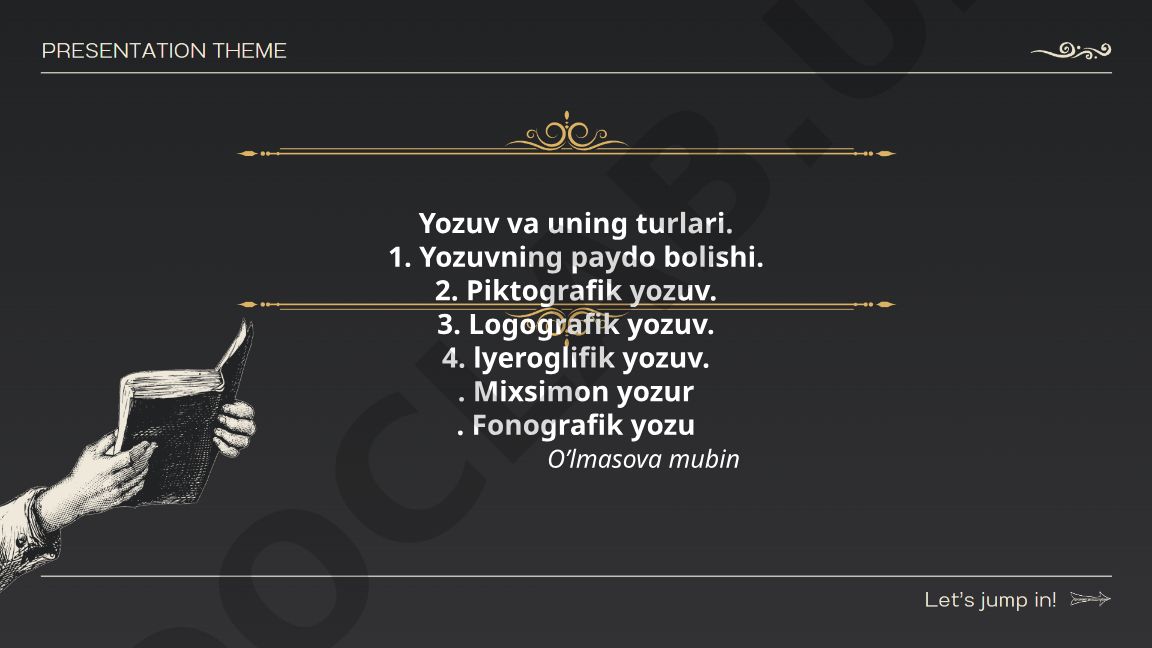 Yozuvning paydo bo'lishi va rivojlanish bosqichlari