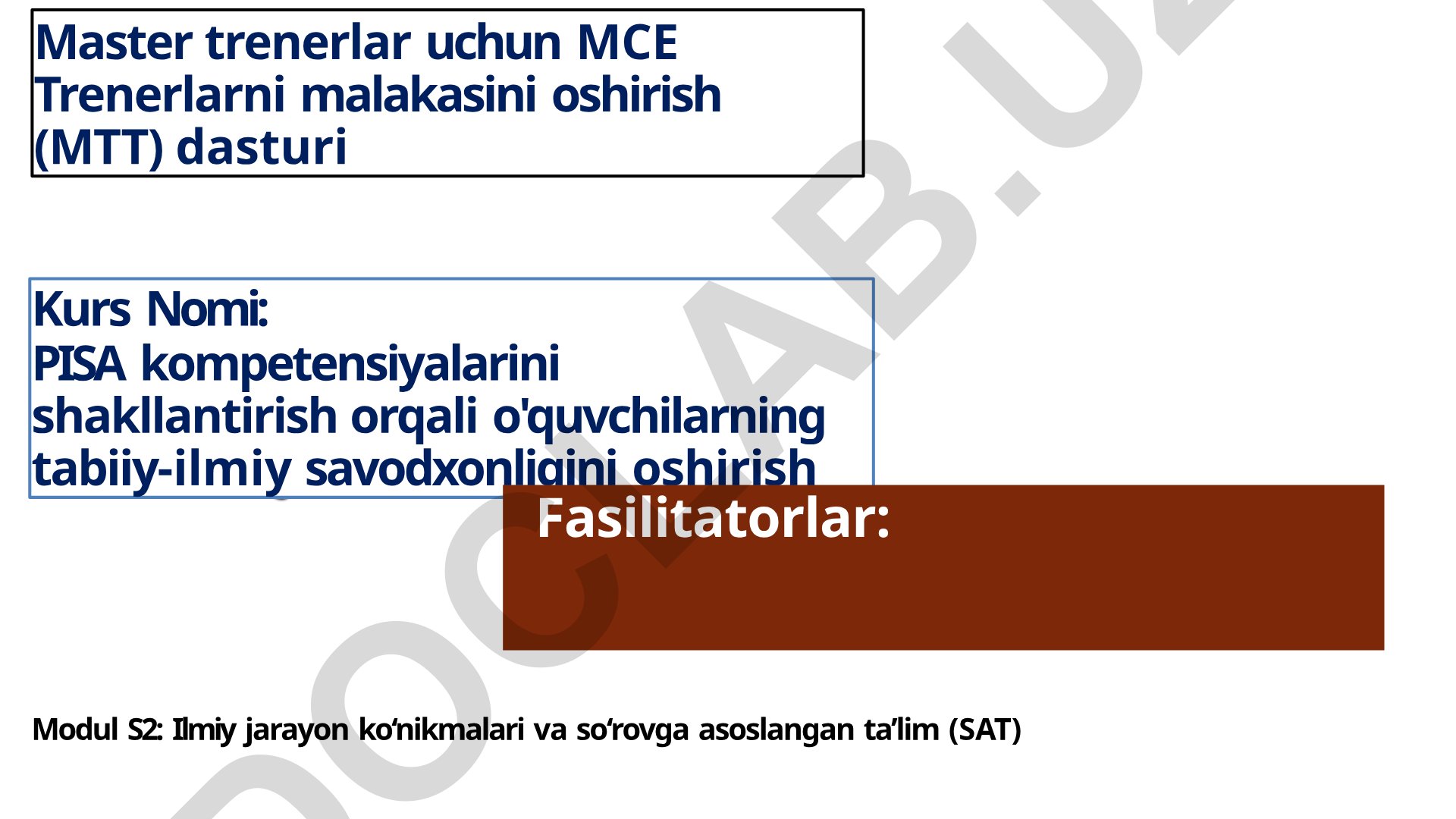 PISA kompetensiyalarini shakllantirish orqali o'quvchilarning tabiiy-ilmiy savodxonligini oshirish