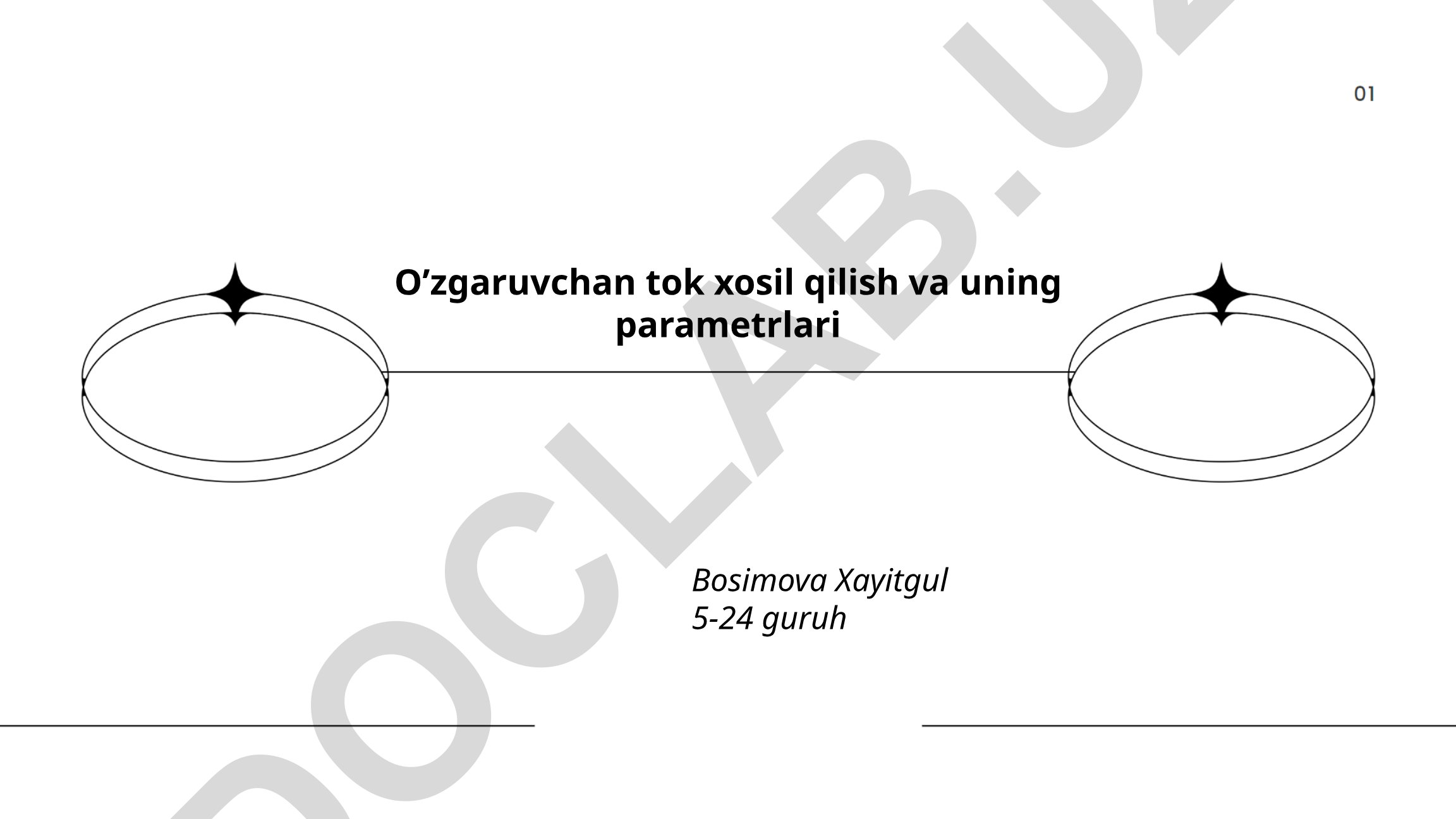 O'zgaruvchan tok xosil qilish va uning parametrlari