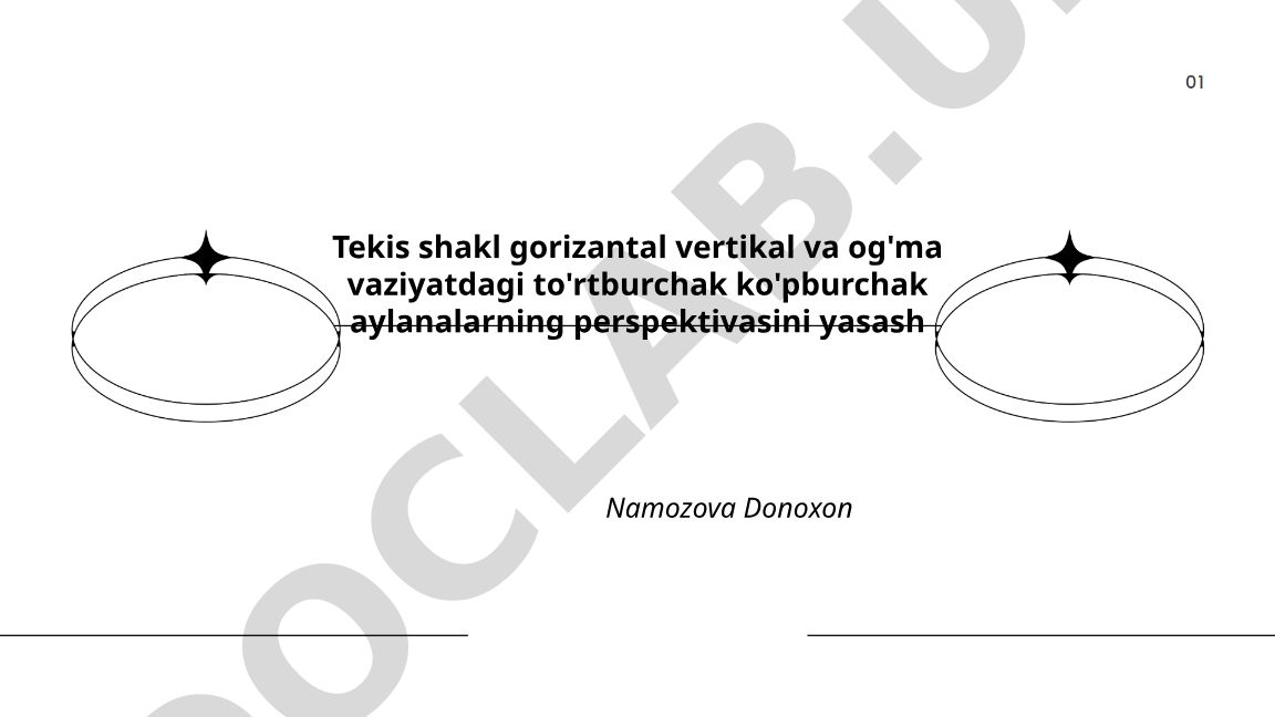 Perspektiva asoslari va geometrik shakllarni chizish