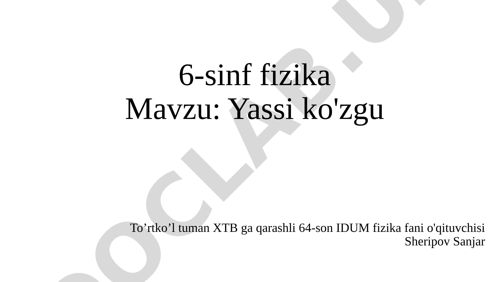 Yassi ko'zgu