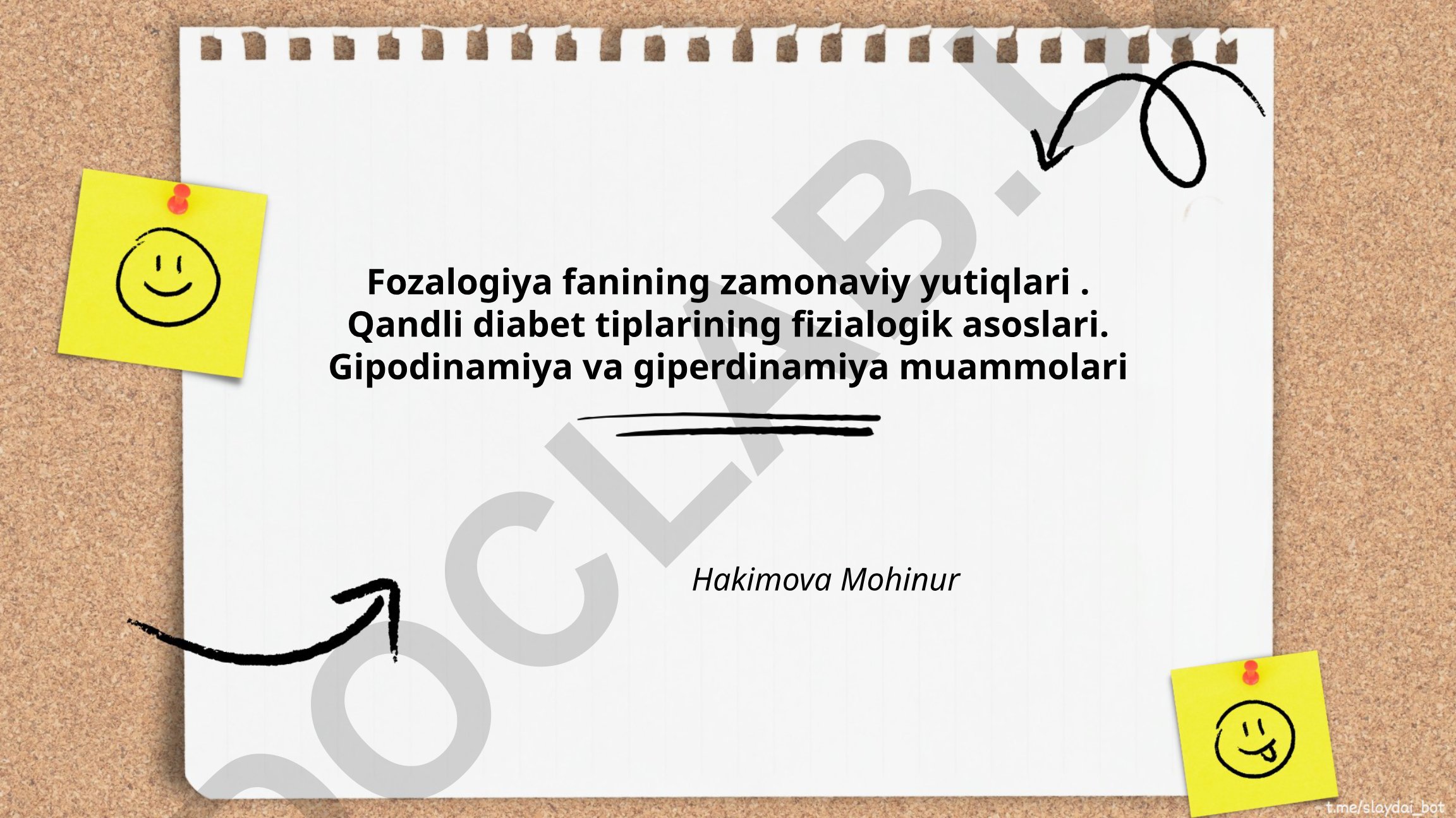 Fozalogiya fanining zamonaviy yutiqlari va qandli diabet tiplarining fizialogik asoslari