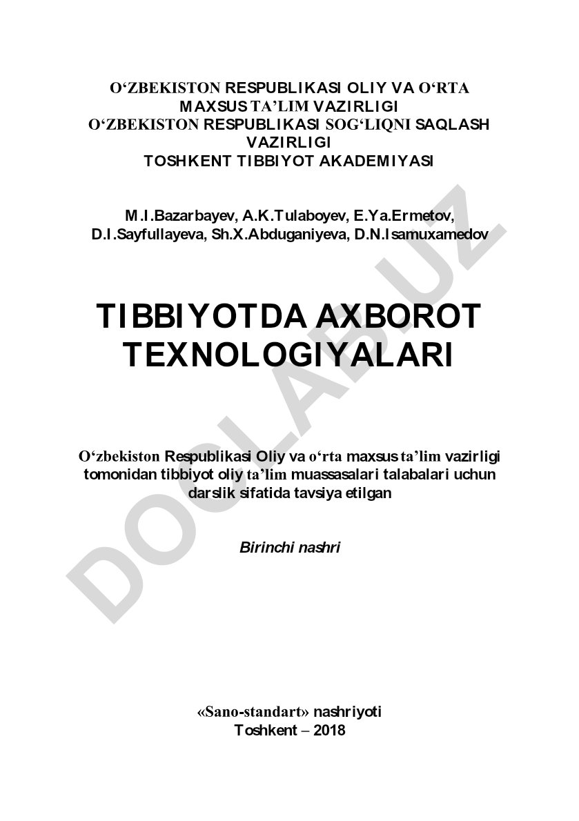Tibbiyotda axborot texnologiyalari