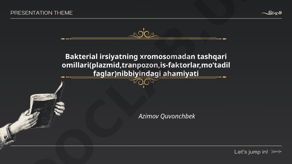 Bakterial irsiyatning xromosomadan tashqari omillari