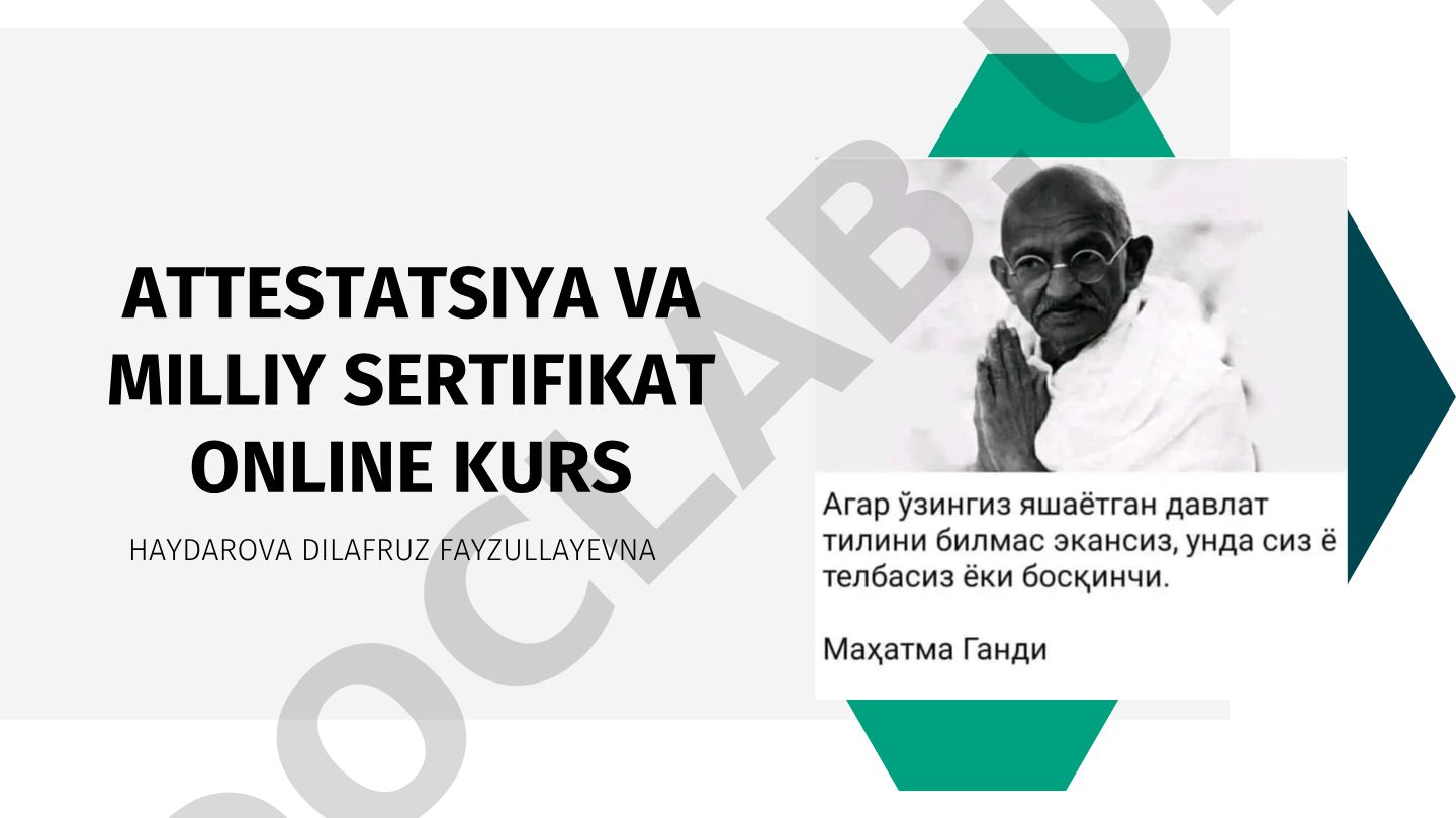 Attestatsiya va milliy sertifikat kursi uchun o'qituvchilarga ma'lumot