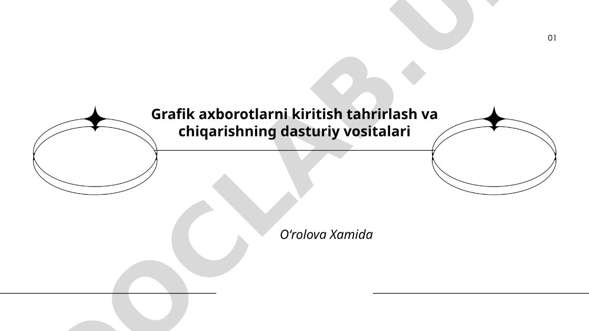 Grafik axborotlarni kiritish, tahrirlash va chiqarishning dasturiy vositalari