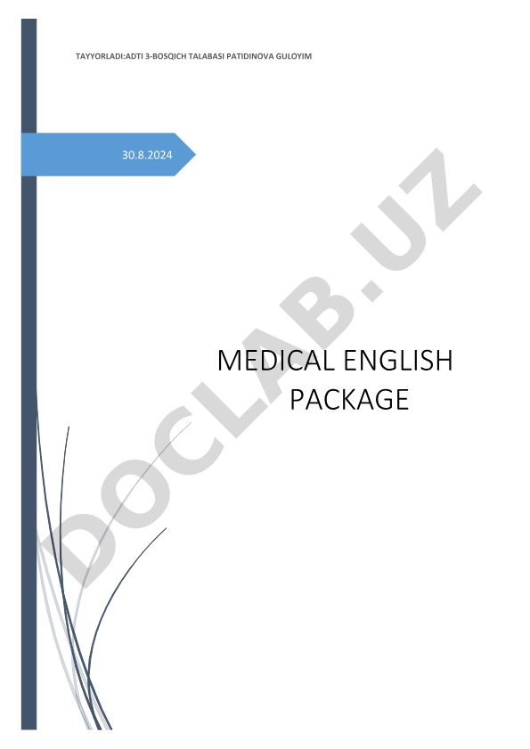 Medical English Package: Tibbiy atamalar lug'ati