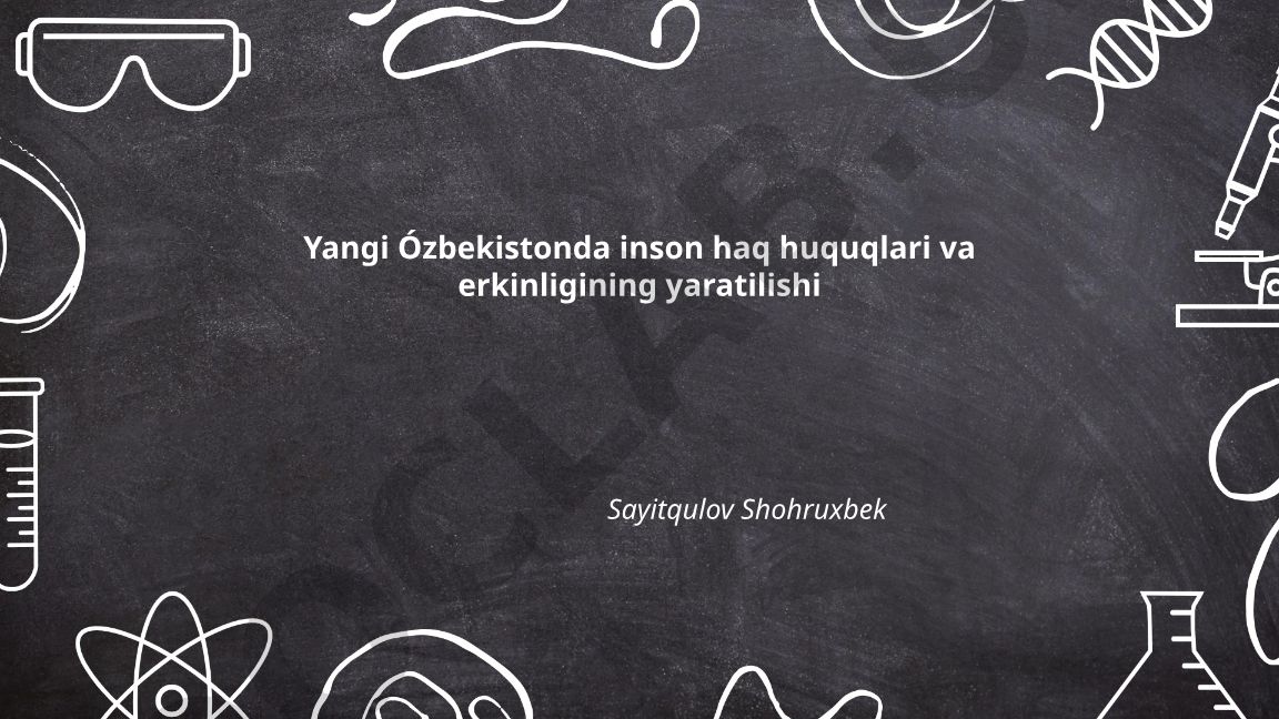 Yangi O'zbekistonda inson huq huquqlari va erkinligining yaratilishi