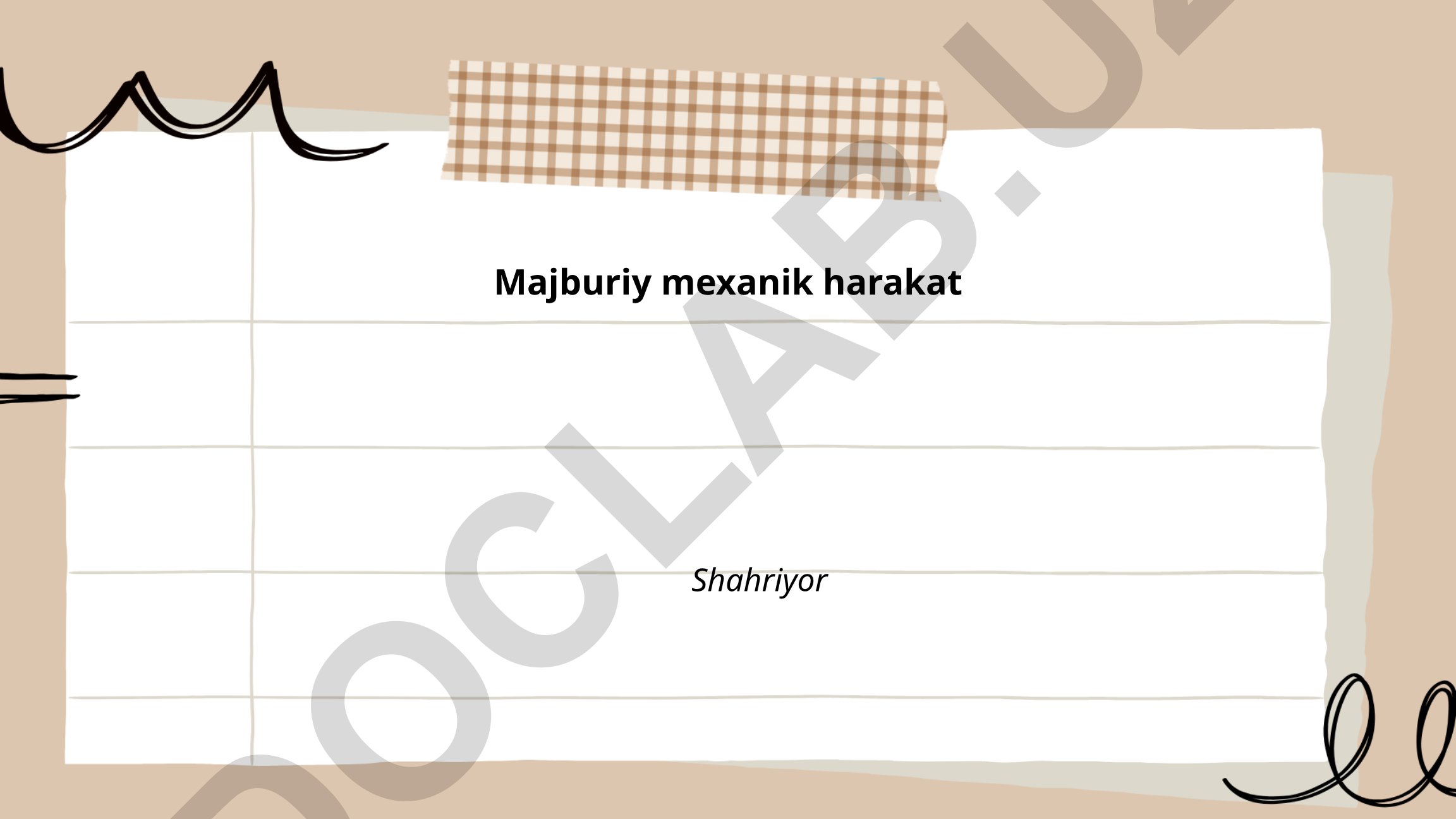 Mexanik harakat turlari va xususiyatlari