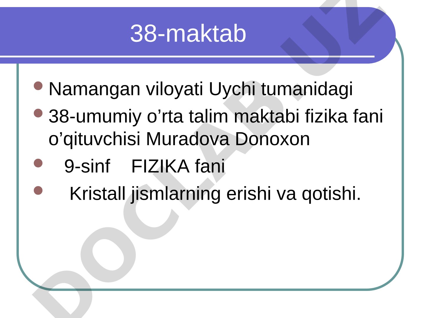 Kristall jismlarning erishi va qotishi