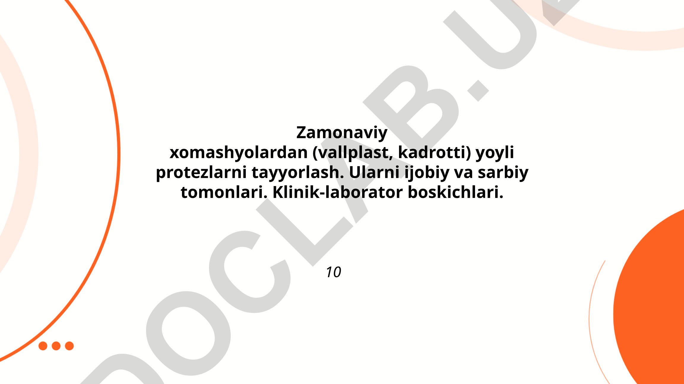 Zamonaviy xomashyolardan yoyli protezlarni tayyorlash