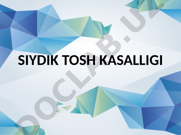 Siydik tosh kasalligi