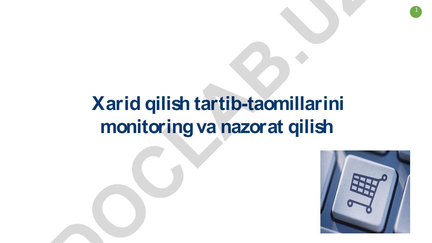 Davlat xaridlari sohasida monitoring, nazorat va korrupsiyaga qarshi kurash