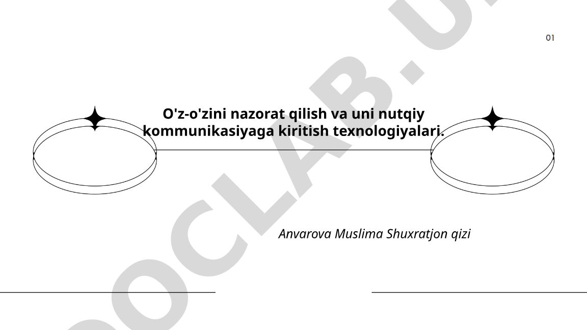 O'z-o'zini nazorat qilish va uni nutqiy kommunikasiyaga kiritish texnologiyalari
