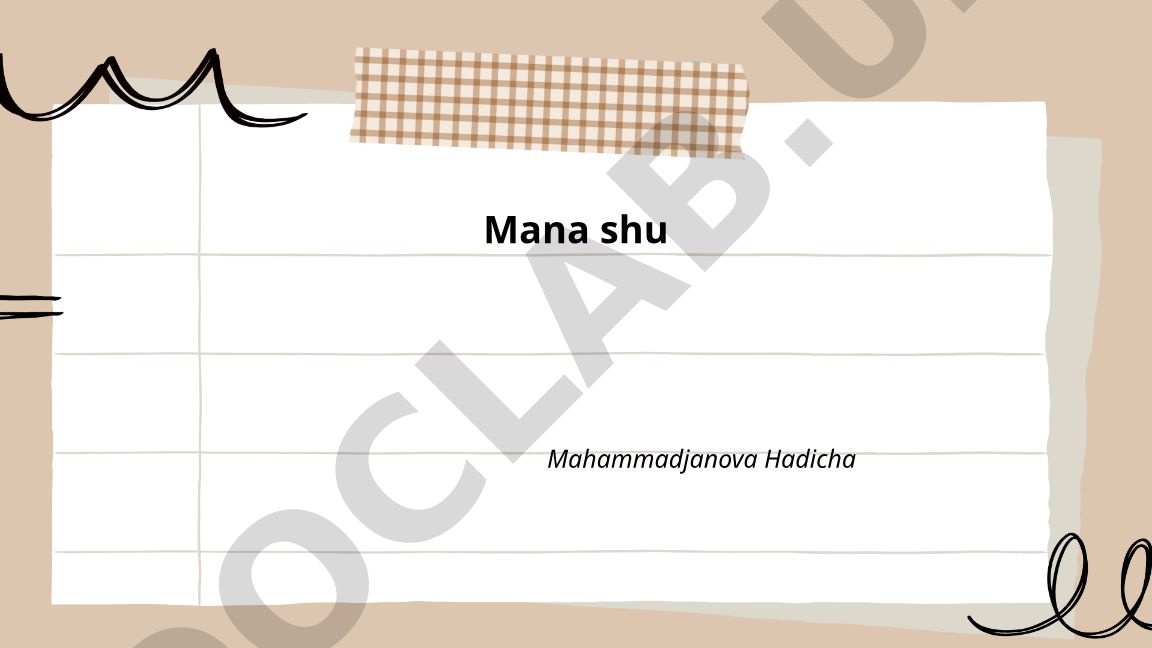 Mana shu asari: tarixi, muallifi va mavzusi