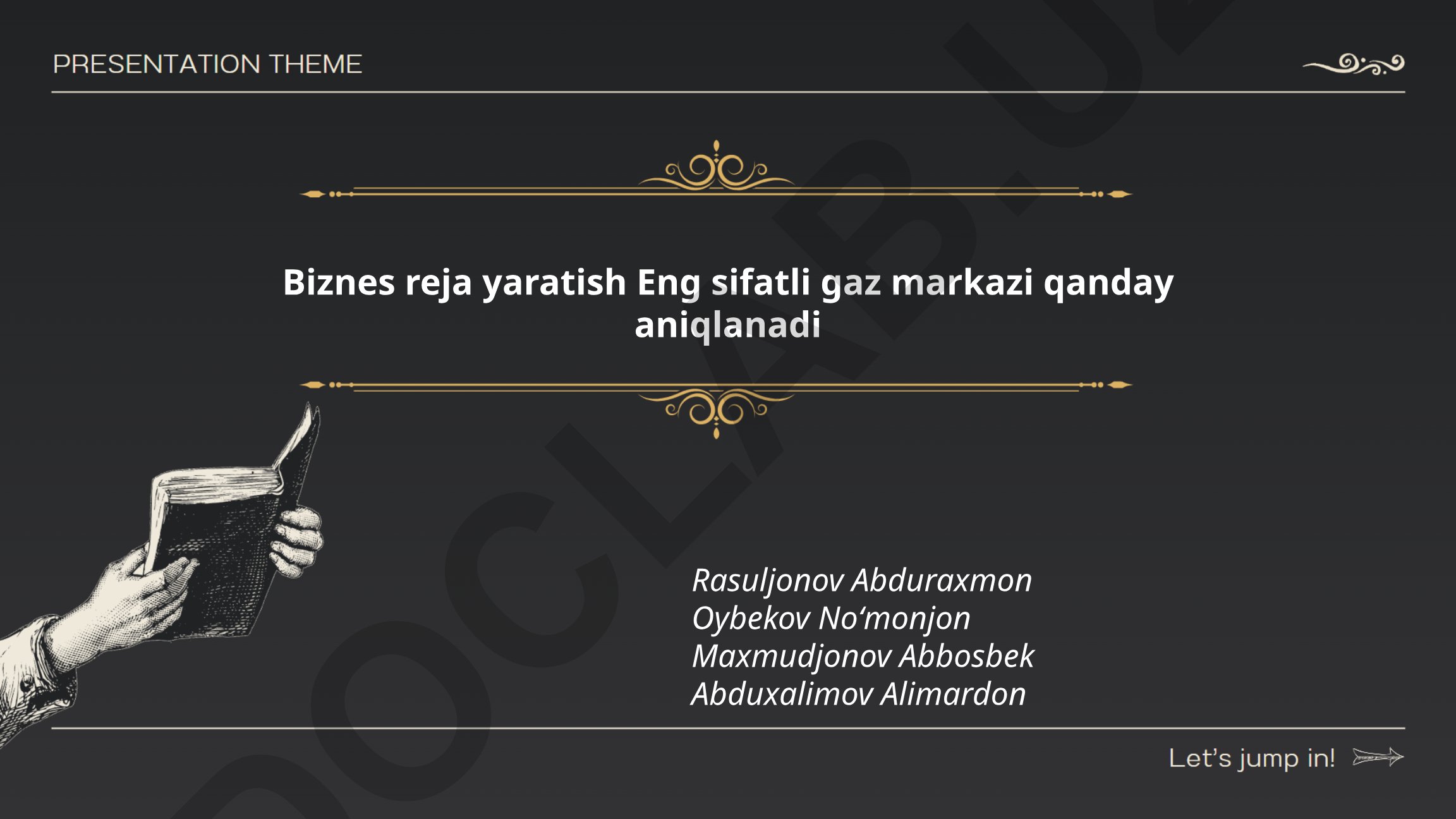 Eng sifatli gaz markazini aniqlash va biznes reja yaratish