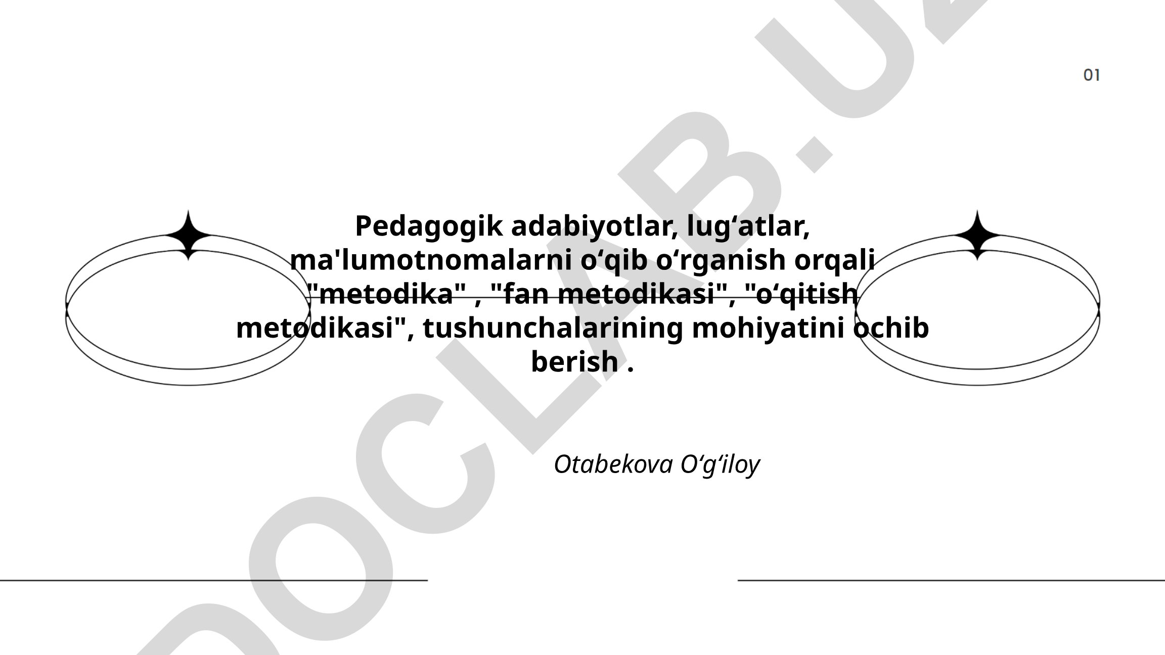 Metodika, fan metodikasi va o'qitish metodikasi tushunchalarining mohiyati