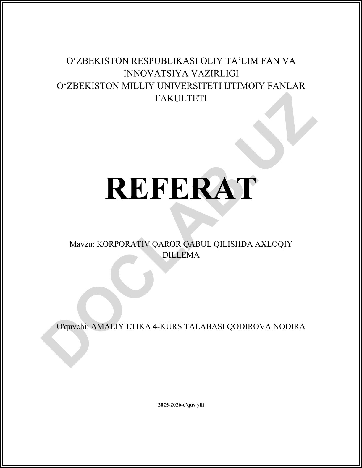 Korporativ qaror qabul qilishda axloqiy dilemma