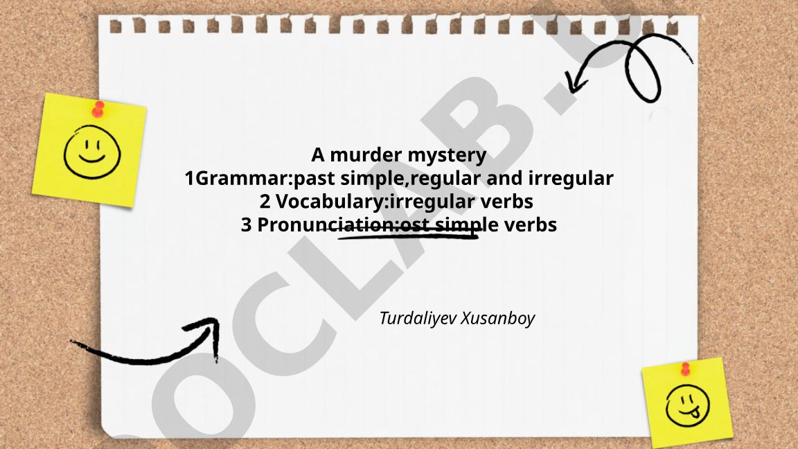 A murder mystery: Past simple grammar, irregular verbs, and pronunciation