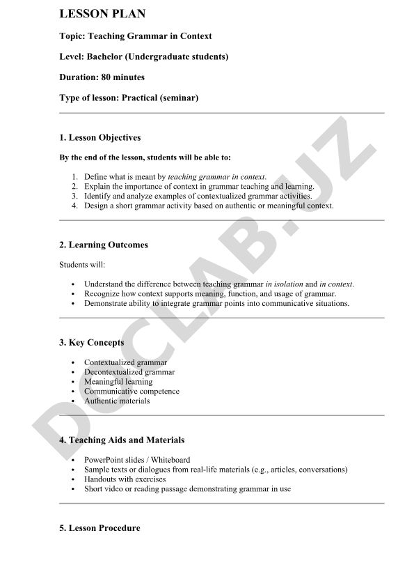 Teaching Grammar in Context