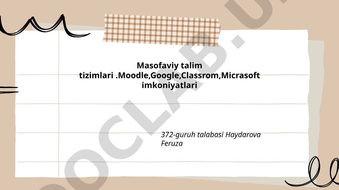 Masofaviy talim tizimlari: Moodle, Google Classroom, Microsoft imkoniyatlari