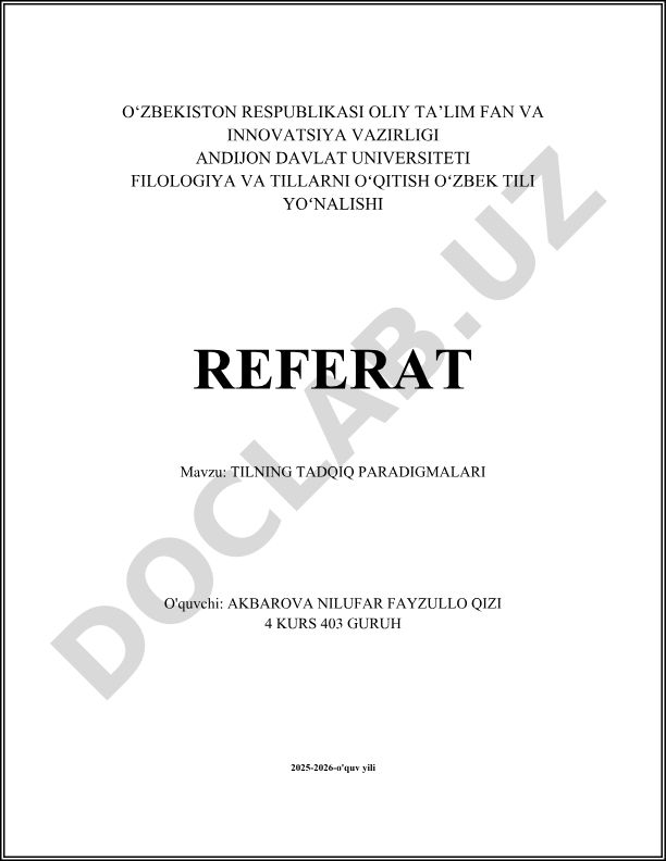 Tilning tadqiq paradigmasi