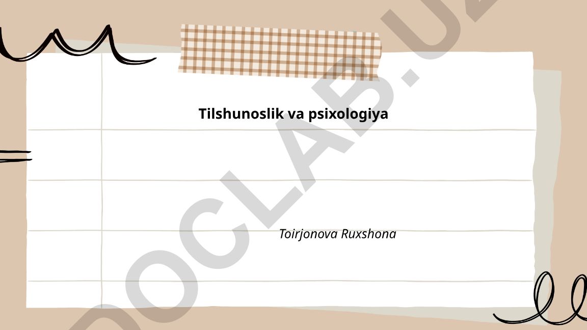 Tilshunoslik va psixologiya