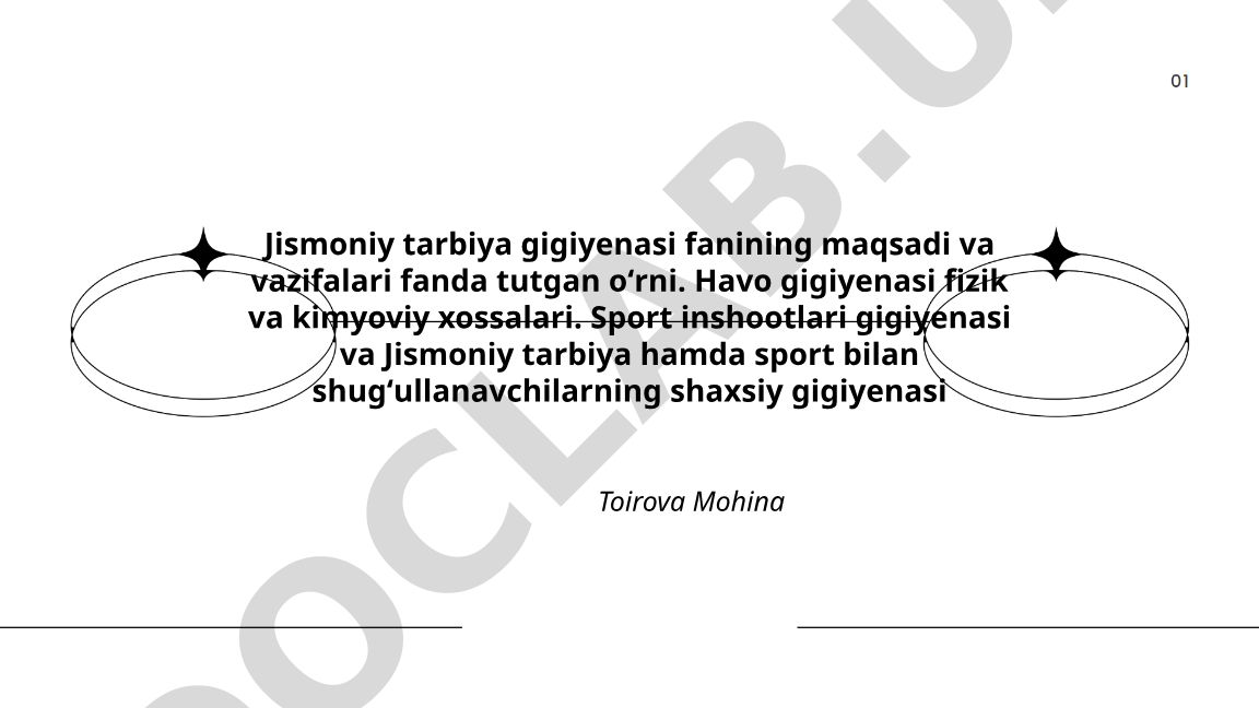 Jismoniy tarbiya gigiyenasi fanining maqsadi, vazifalari va sport gigiyenasi