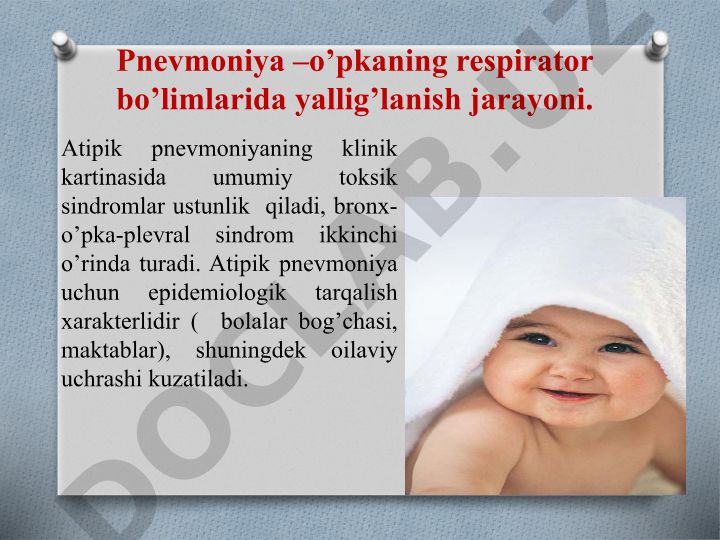 Atipik pnevmoniyalar: turlari, klinikasi va patogenezi