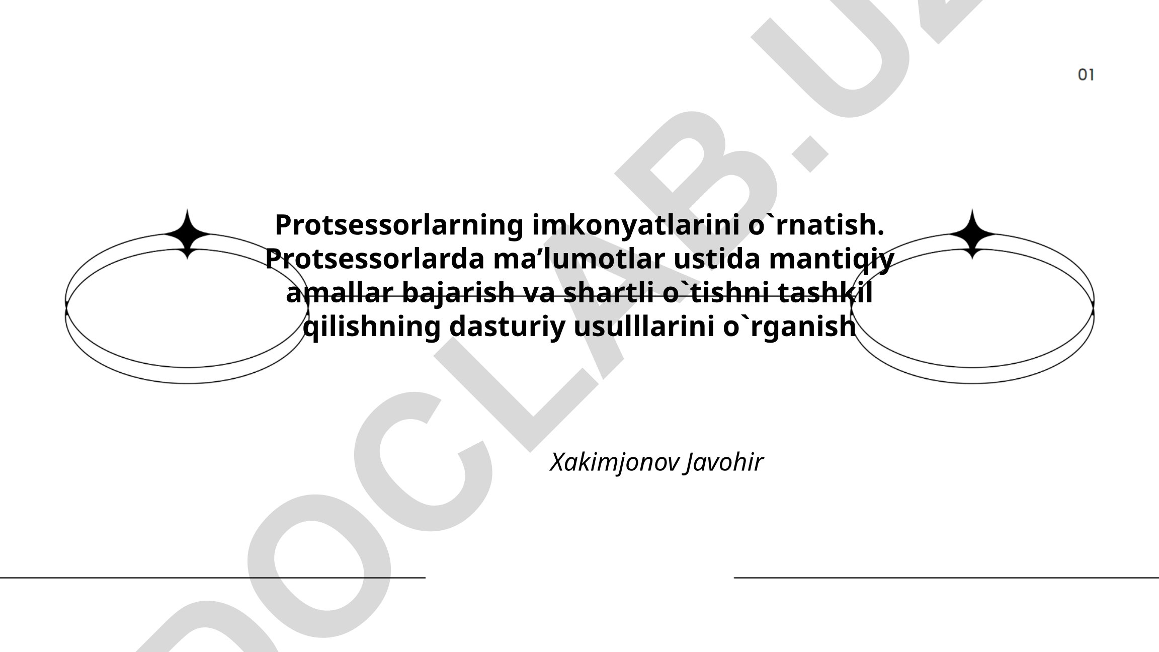Protsessorlarning arxitekturaviy imkoniyatlari va dasturiy usullar