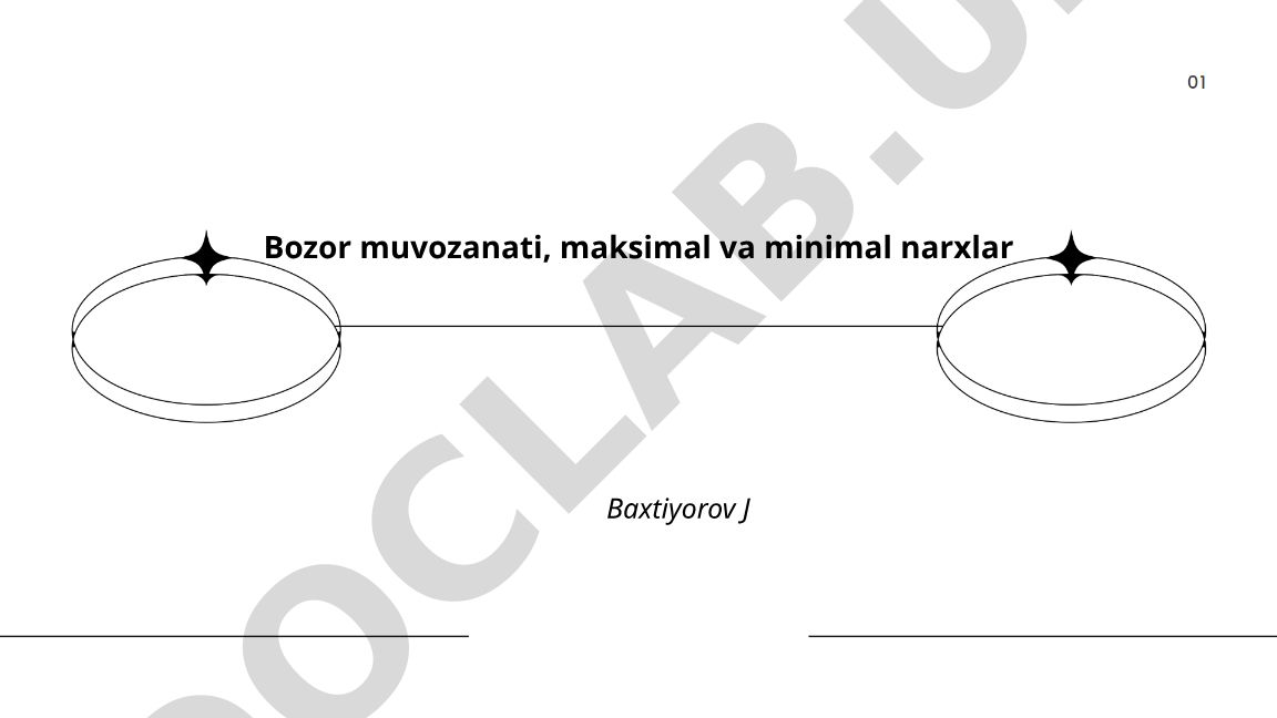 Bozor muvozanati, maksimal va minimal narxlar