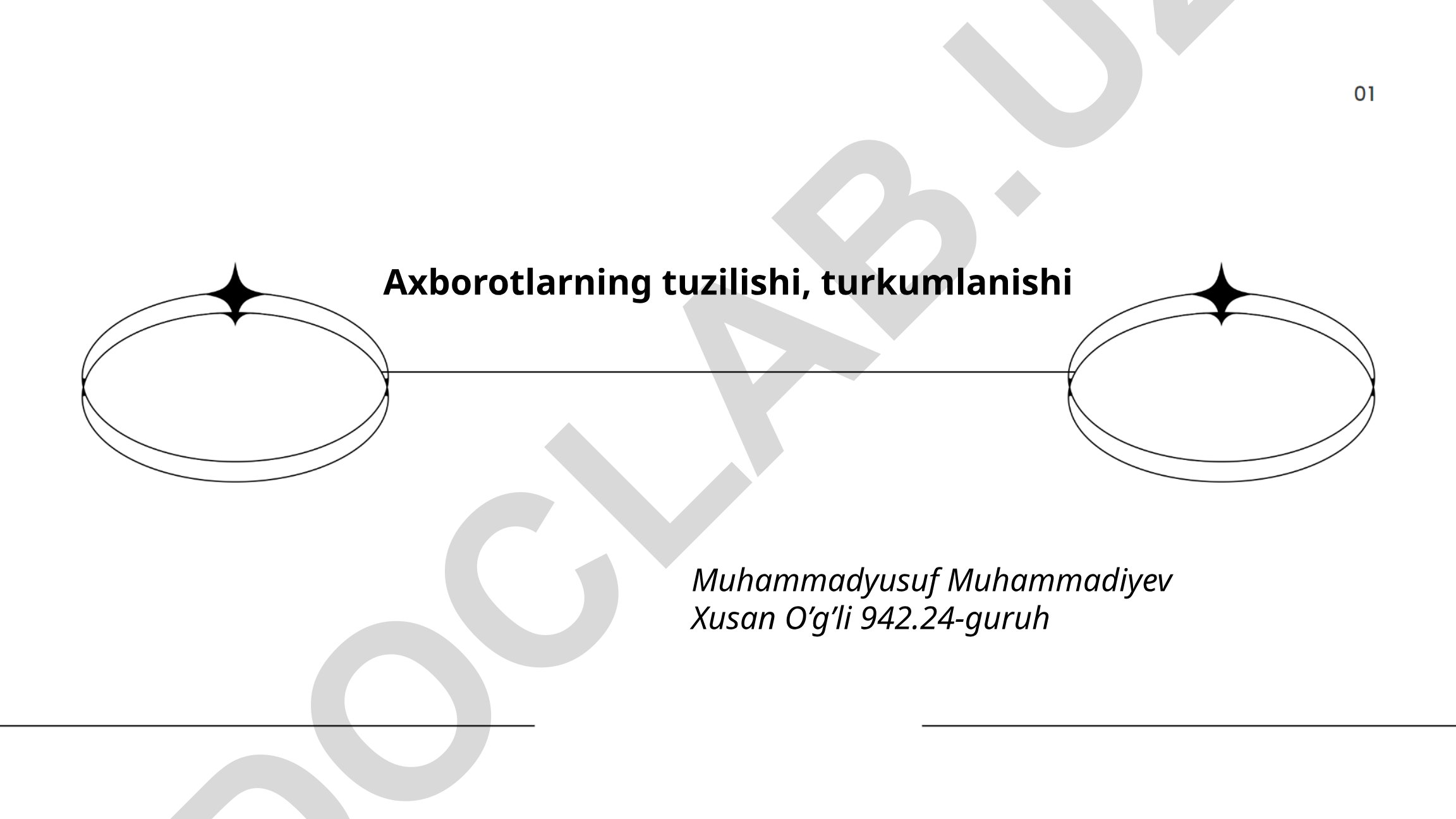 Axborotlarning tuzilishi va turkumlanishi