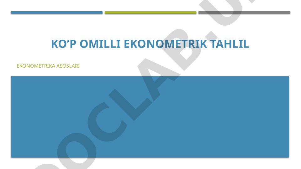 Ko'p omilli ekonometrik tahlil