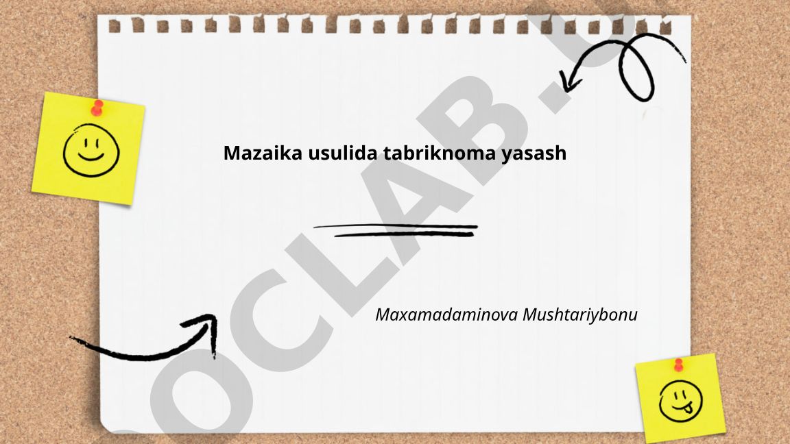 Mazaika usulida tabriknoma yasash