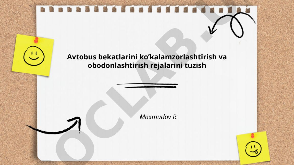 Avtobus bekatlarini ko'kalamzorlashtirish va obodonlashtirish rejalari