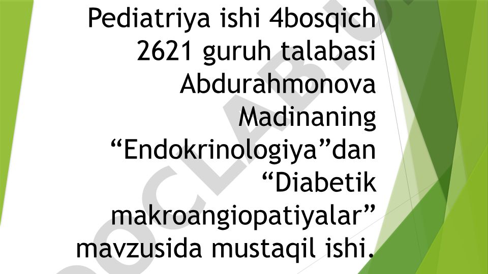 Diabetik makroangiopatiyalar