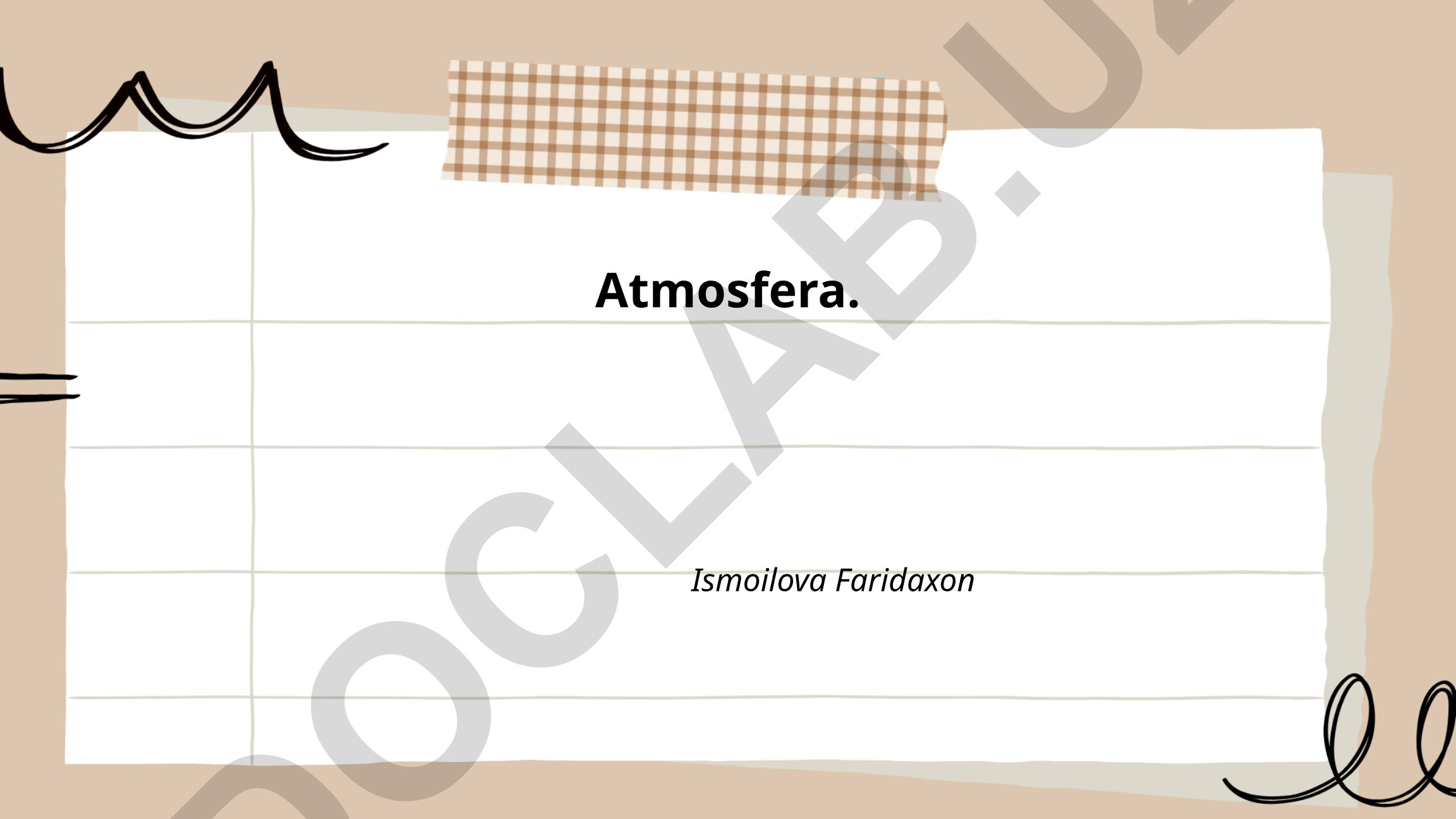 Atmosfera tuzilishi va qatlamlari
