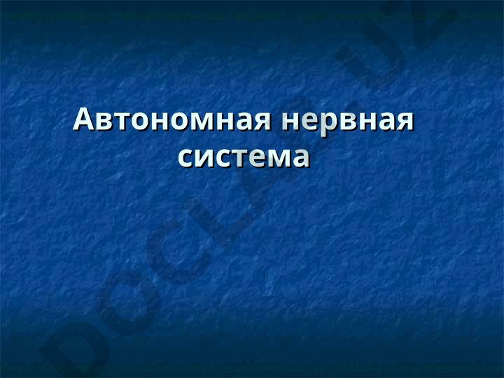 Автономная нервная система: шейные и грудные узлы