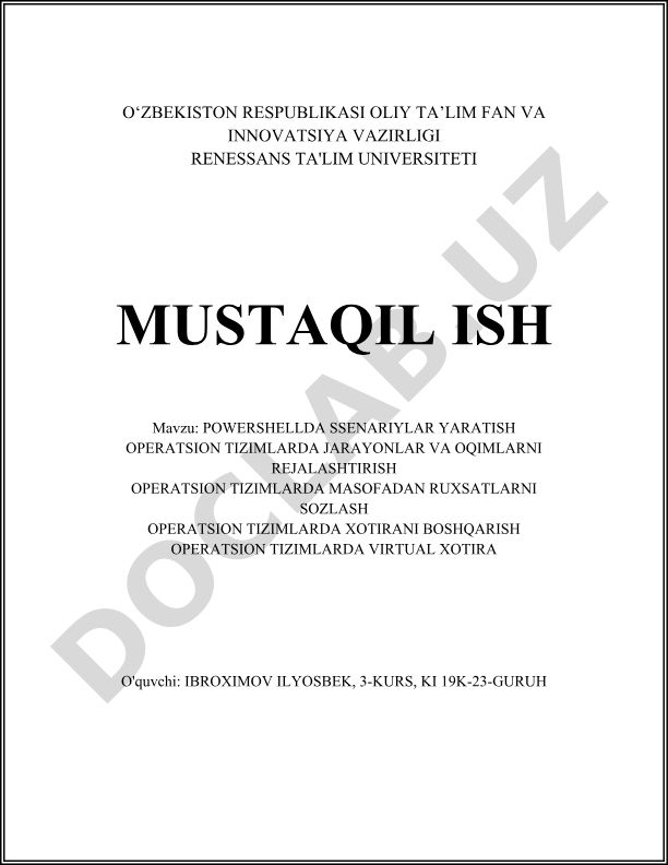 PowerShellda ssenariylar yaratish va operatsion tizimlarni boshqarish