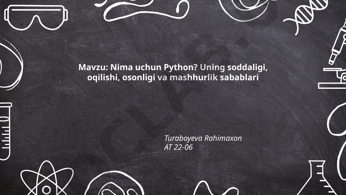 Nima uchun Python? Uning soddaligi, oqilishi, osonligi va mashhurlik sabablari